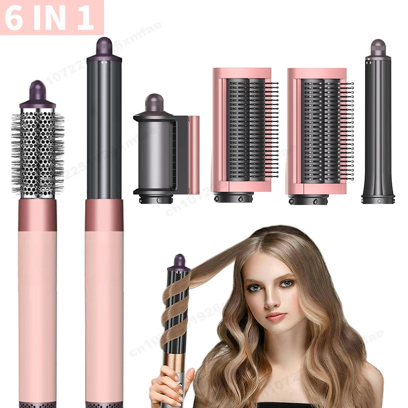 6 in 1 Hair Styler High-Speed Negative Ion Hair Dryer Multi Hair Styler Professional Blow Dryer Brush for Curling Gift for Women