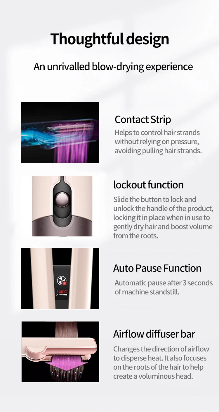 AirStraight 2in1 Straightening and Blow Drying Styler with 2 billion negative ions