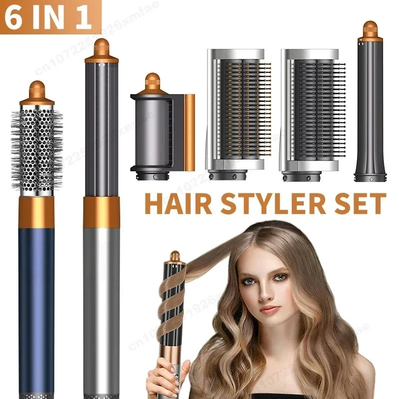 Sèche-cheveux 6 en 1 à ions négatifs haute vitesse, brosse de coiffage professionnelle pour boucler les cheveux - Cadeau idéal pour les femmes