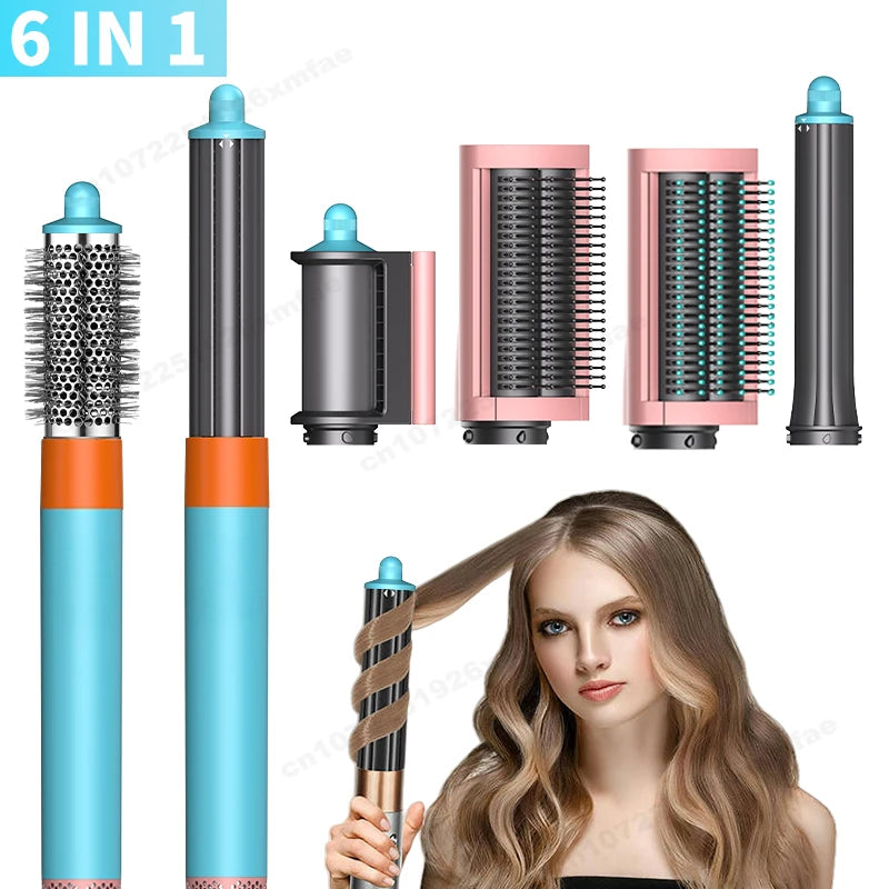 Sèche-cheveux 6 en 1 à ions négatifs haute vitesse, brosse de coiffage professionnelle pour boucler les cheveux - Cadeau idéal pour les femmes