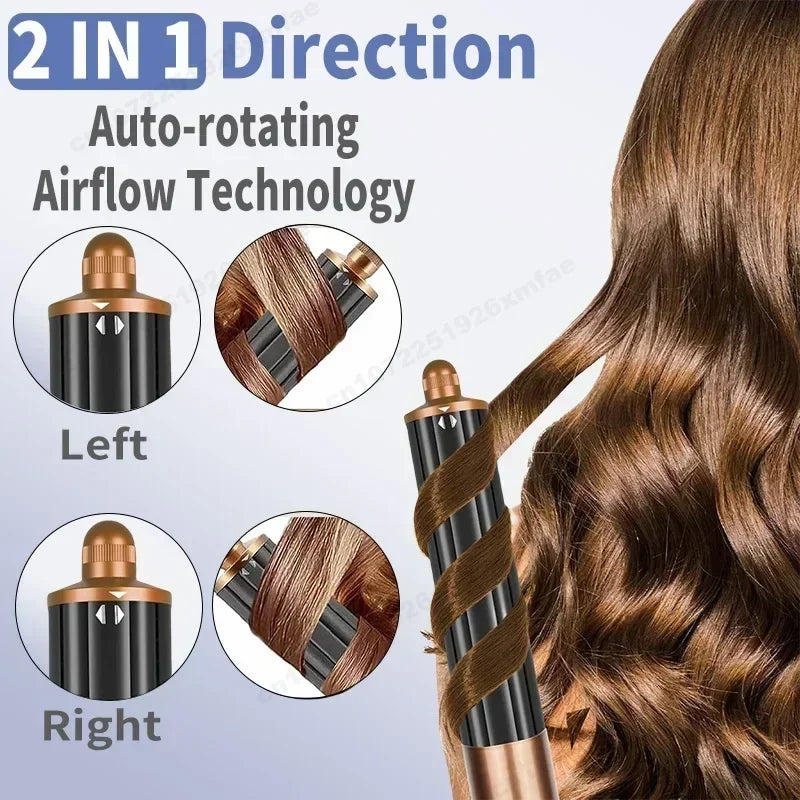 Sèche-cheveux 6 en 1 à ions négatifs haute vitesse, brosse de coiffage professionnelle pour boucler les cheveux - Cadeau idéal pour les femmes