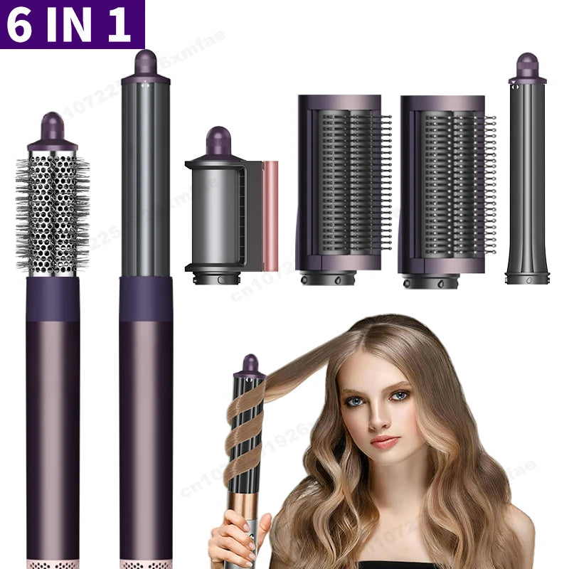 6 in 1 Hair Styler High-Speed Negative Ion Hair Dryer Multi Hair Styler Professional Blow Dryer Brush for Curling Gift for Women