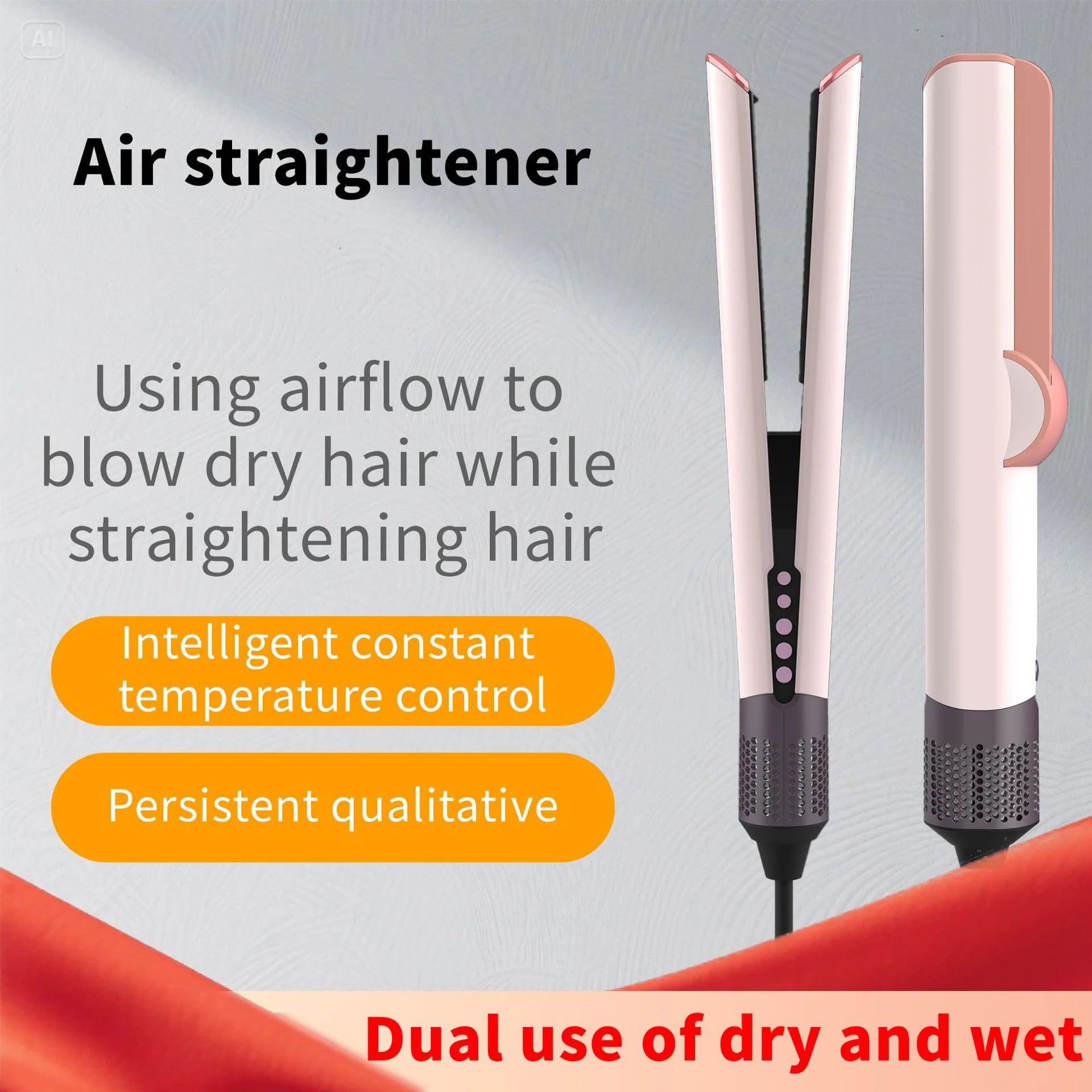 AirStraight 2in1 Straightening and Blow Drying Styler with 2 billion negative ions