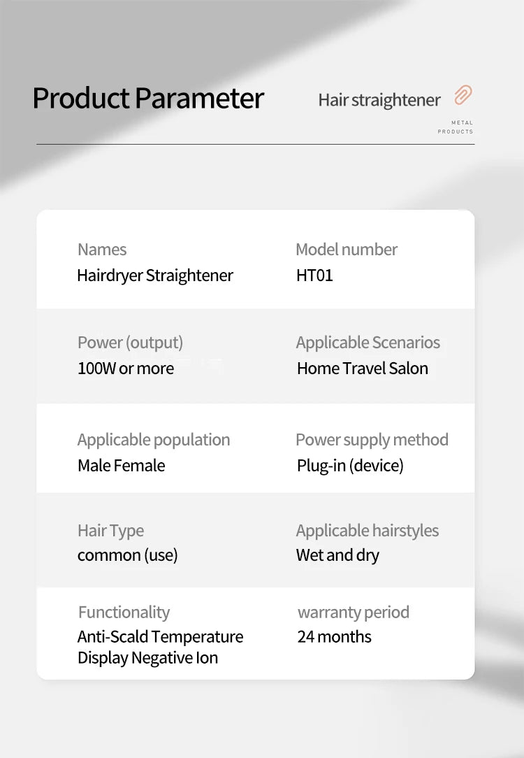 AirStraight 2in1 Straightening and Blow Drying Styler with 2 billion negative ions